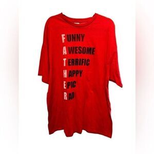 NWT Men’s Red Short Sleeve Graphic Novelty Tee Shirt Father Dad - Size 2XL
